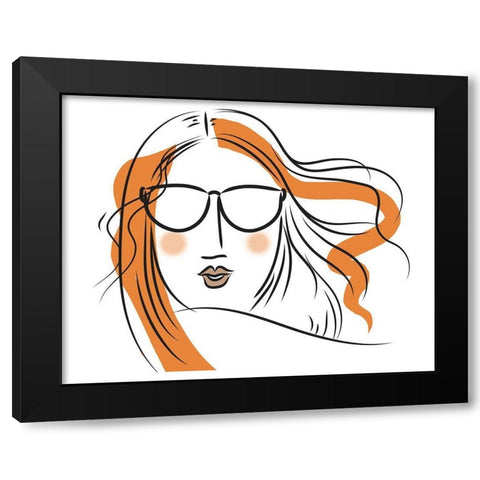 Relaxed Lady Black Modern Wood Framed Art Print with Double Matting by Mosher, Deidre