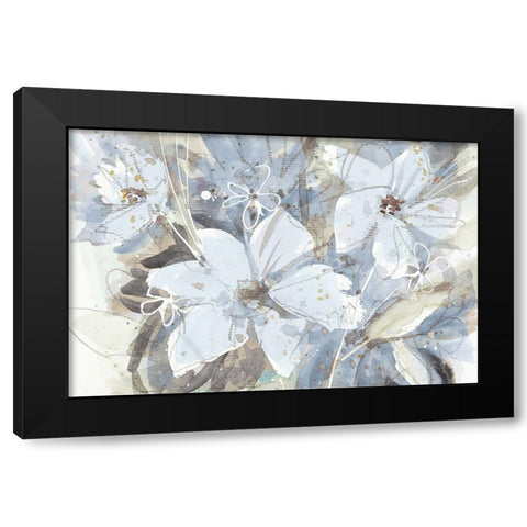 Calm Blue Garden Black Modern Wood Framed Art Print by Krinlox