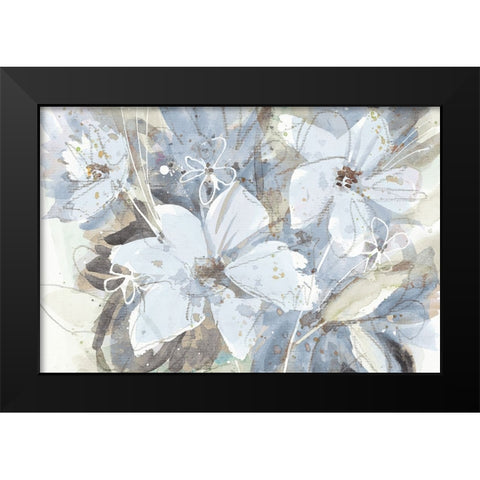 Calm Blue Garden Black Modern Wood Framed Art Print by Krinlox