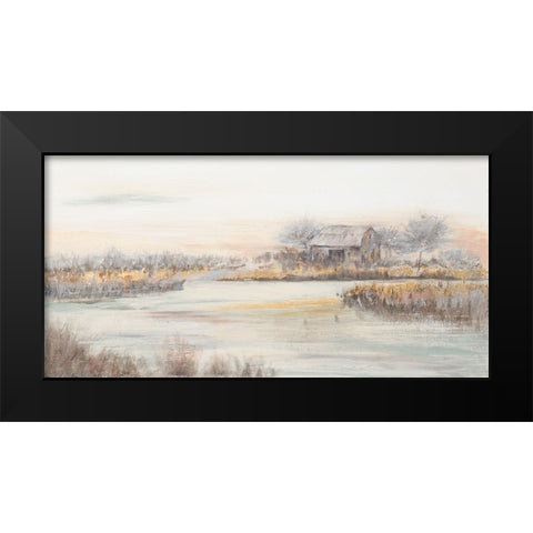 The Barn In The Marsh Black Modern Wood Framed Art Print by Pinto, Patricia