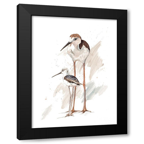 Stilt Birds I Black Modern Wood Framed Art Print with Double Matting by Pinto, Patricia