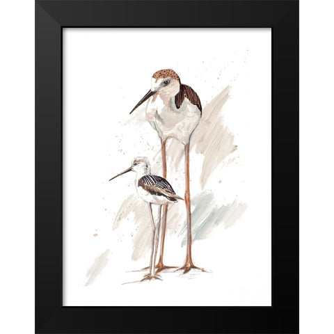 Stilt Birds I Black Modern Wood Framed Art Print by Pinto, Patricia