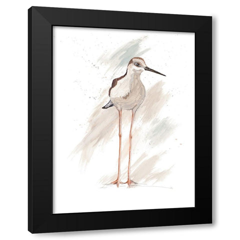 Stilt Birds II Black Modern Wood Framed Art Print with Double Matting by Pinto, Patricia
