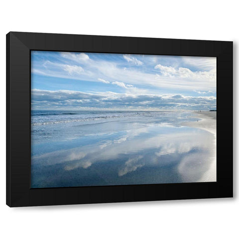 Crystal Blue Reflection Black Modern Wood Framed Art Print with Double Matting by Coppel, Anna