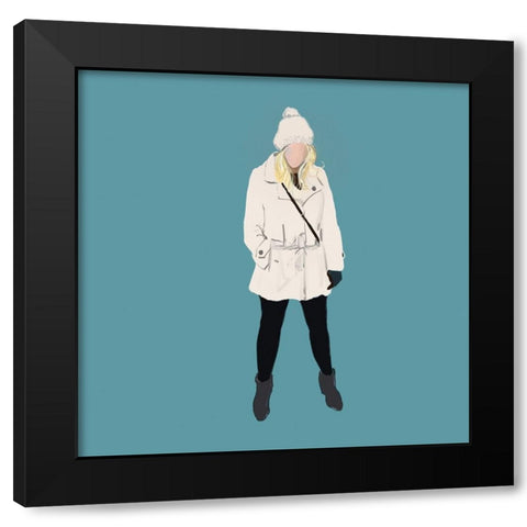 Chilling in Style On Blue Black Modern Wood Framed Art Print with Double Matting by Maria, Robin