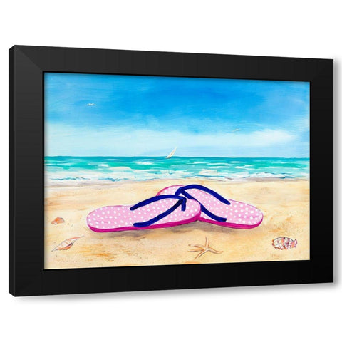 Go Barefoot Black Modern Wood Framed Art Print with Double Matting by DeRice, Julie