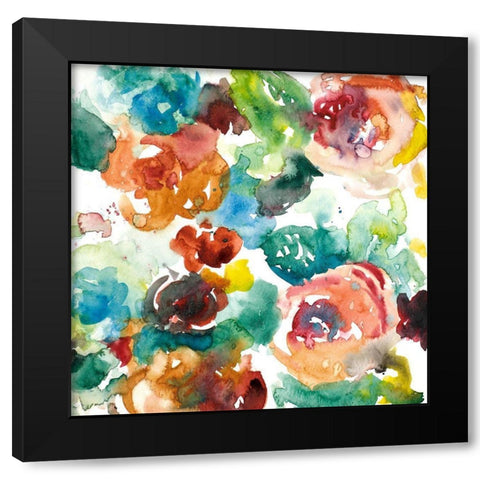 Abstract Florals Black Modern Wood Framed Art Print by Loreth, Lanie