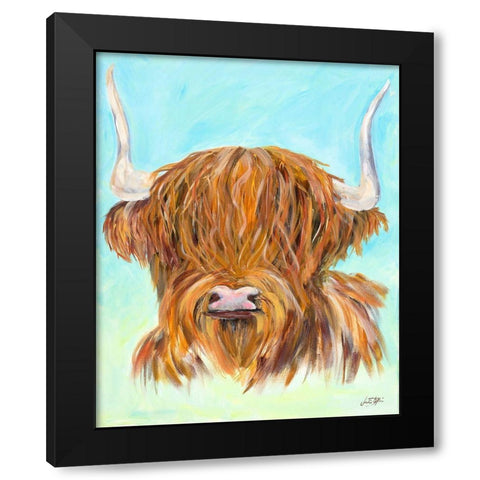 Highland Cow Black Modern Wood Framed Art Print with Double Matting by DeRice, Julie
