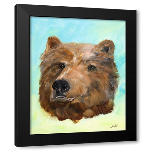 Mountain Bear Black Modern Wood Framed Art Print by DeRice, Julie