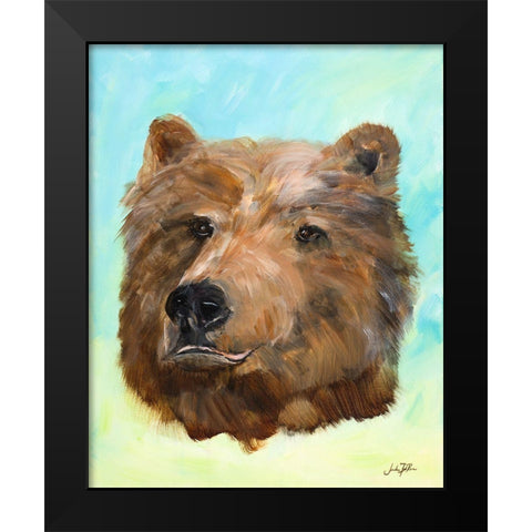 Mountain Bear Black Modern Wood Framed Art Print by DeRice, Julie