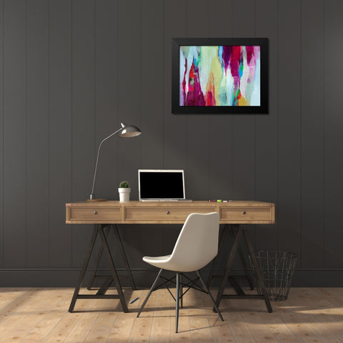 Ribbons of Color Black Modern Wood Framed Art Print by Loreth, Lanie