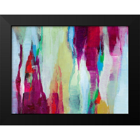 Ribbons of Color Black Modern Wood Framed Art Print by Loreth, Lanie