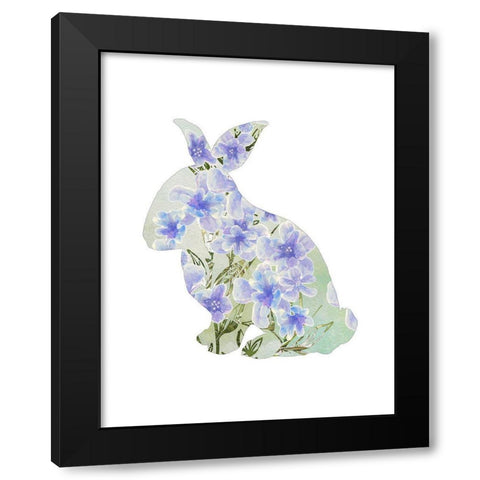 Sweet Spring Bunny Silhouette I Black Modern Wood Framed Art Print by Diannart