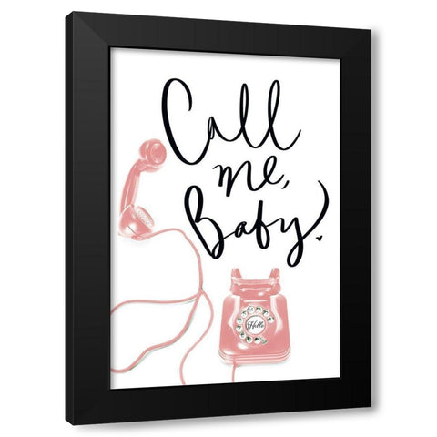 Call Me Baby Black Modern Wood Framed Art Print with Double Matting by SD Graphics Studio