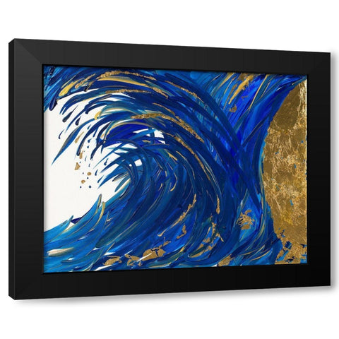 24k Splash Black Modern Wood Framed Art Print by Grace, Ajoya