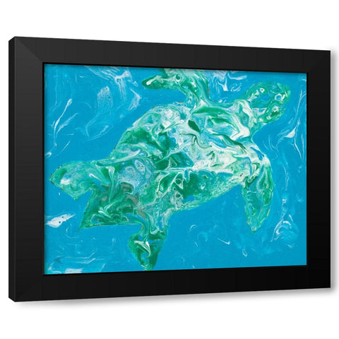 Glimmer Of A Turtle Black Modern Wood Framed Art Print by Grace, Ajoya