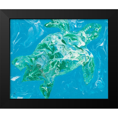 Glimmer Of A Turtle Black Modern Wood Framed Art Print by Grace, Ajoya