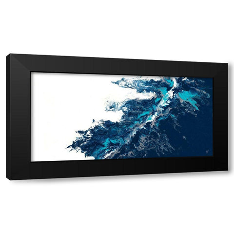 Blue Blaze Black Modern Wood Framed Art Print with Double Matting by Grace, Ajoya