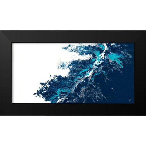 Blue Blaze Black Modern Wood Framed Art Print by Grace, Ajoya