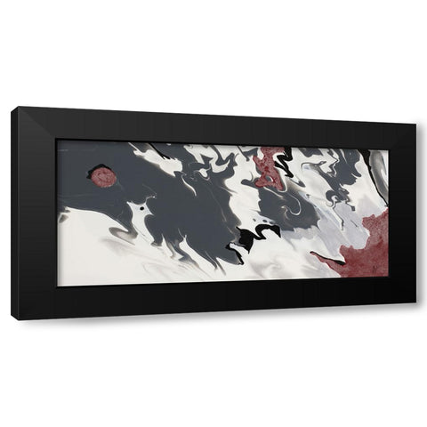 Red Drift Waves Black Modern Wood Framed Art Print by Grace, Ajoya