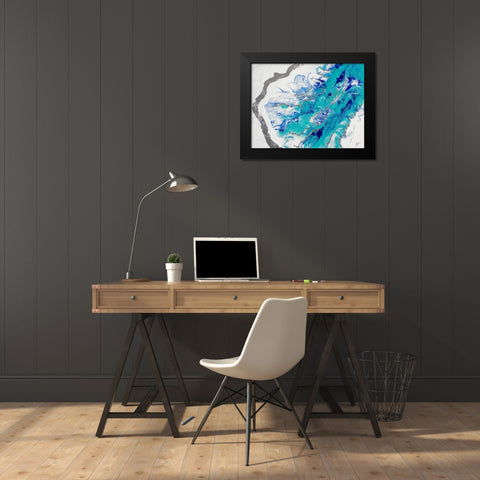 My Island Of Blue Black Modern Wood Framed Art Print by Grace, Ajoya