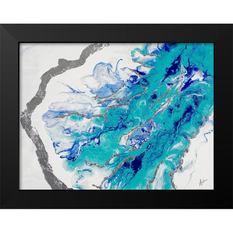 My Island Of Blue Black Modern Wood Framed Art Print by Grace, Ajoya