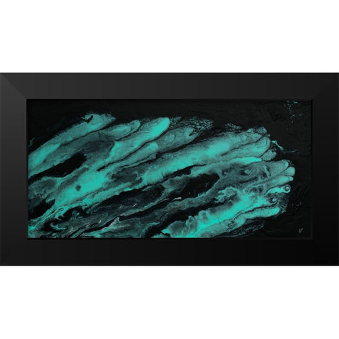 Leaf Me Alone Abstract Black Modern Wood Framed Art Print by Grace, Ajoya