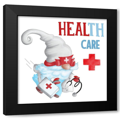 Gnome Health I Black Modern Wood Framed Art Print by Metz, Andi