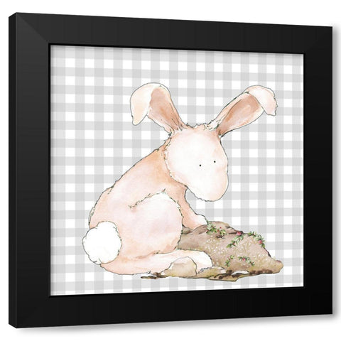 Hoppi Easter III Black Modern Wood Framed Art Print by Diannart