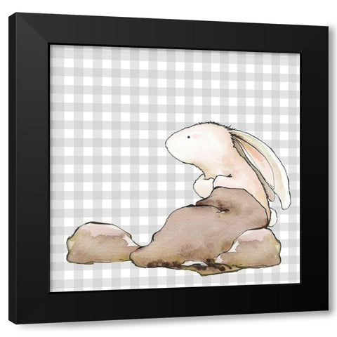 Hoppi Easter IV Black Modern Wood Framed Art Print by Diannart