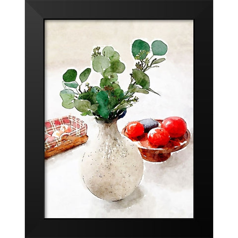 Kitchen Eucalyptus Black Modern Wood Framed Art Print by Myers, Amelia