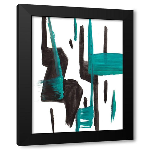 A Vision In Teal Black Modern Wood Framed Art Print by Beauchamp, Andy