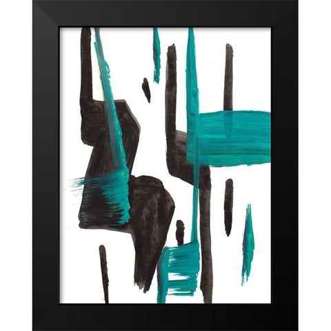 A Vision In Teal Black Modern Wood Framed Art Print by Beauchamp, Andy