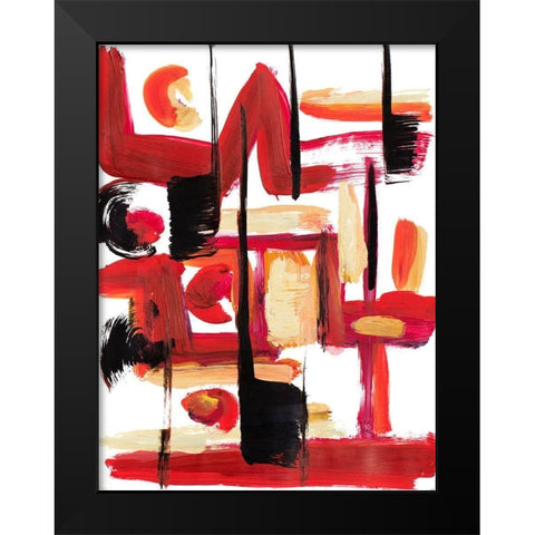 A Vision In Red Abstract Black Modern Wood Framed Art Print by Beauchamp, Andy