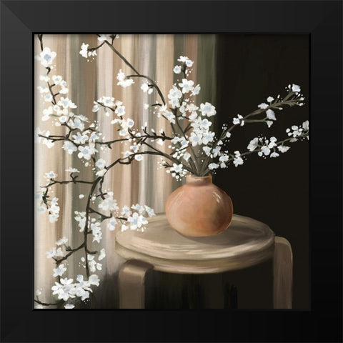 Still Life Blossoms Black Modern Wood Framed Art Print by Medley, Elizabeth