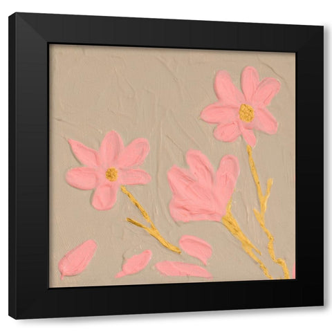 Petite Bloom Black Modern Wood Framed Art Print with Double Matting by Grace, Ajoya