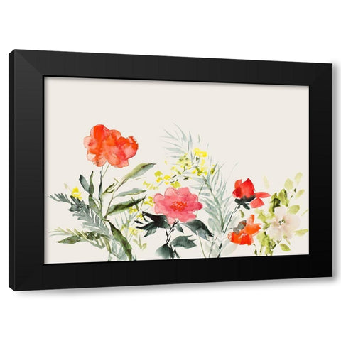 Sun Warmed Wildflowers Black Modern Wood Framed Art Print by Loreth, Lanie
