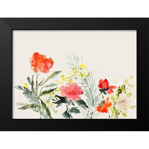 Sun Warmed Wildflowers Black Modern Wood Framed Art Print by Loreth, Lanie