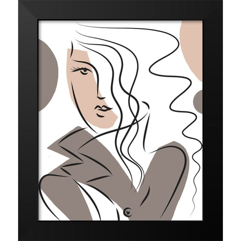 Woman With Long Hair Black Modern Wood Framed Art Print by Mosher, Deidre