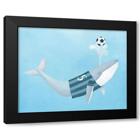 Soccer Whale Black Modern Wood Framed Art Print with Double Matting by Sheppard, Lucca