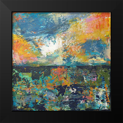 Sunset Black Modern Wood Framed Art Print by Athas, Vas