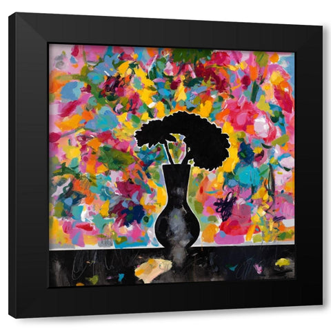 Abstract Arrangement Black Modern Wood Framed Art Print with Double Matting by Athas, Vas