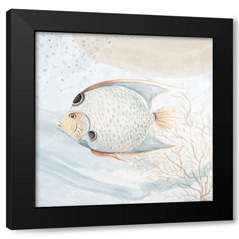 Ocean Oasis Bubbles Tropical Fish Black Modern Wood Framed Art Print with Double Matting by Pinto, Patricia