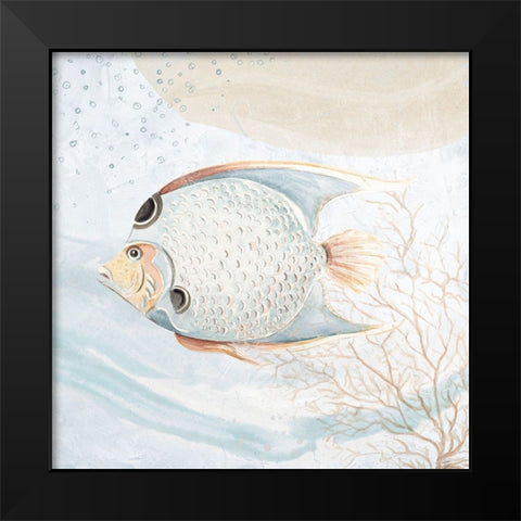 Ocean Oasis Bubbles Tropical Fish Black Modern Wood Framed Art Print by Pinto, Patricia