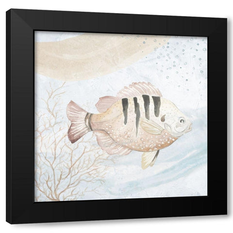 Ocean Oasis Waves Tropical Fish II Black Modern Wood Framed Art Print by Pinto, Patricia