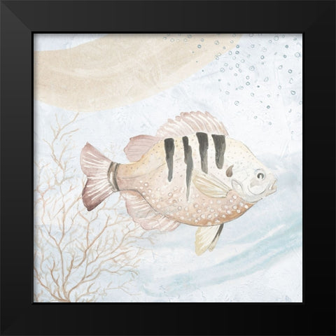 Ocean Oasis Waves Tropical Fish II Black Modern Wood Framed Art Print by Pinto, Patricia