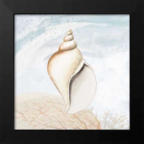Ocean Oasis Tropical Seashell I Black Modern Wood Framed Art Print by Pinto, Patricia