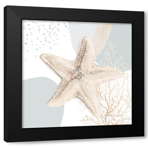 Ocean Oasis Bubbles Starfish Black Modern Wood Framed Art Print by Pinto, Patricia