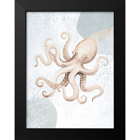 Ocean Oasis Octopus I Black Modern Wood Framed Art Print by Pinto, Patricia