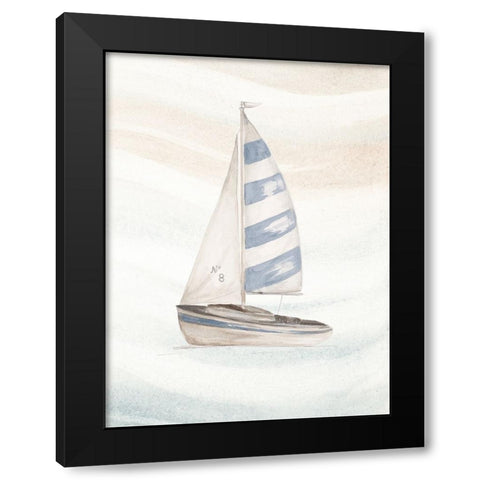 Ocean Oasis Little Sail II Black Modern Wood Framed Art Print by Pinto, Patricia